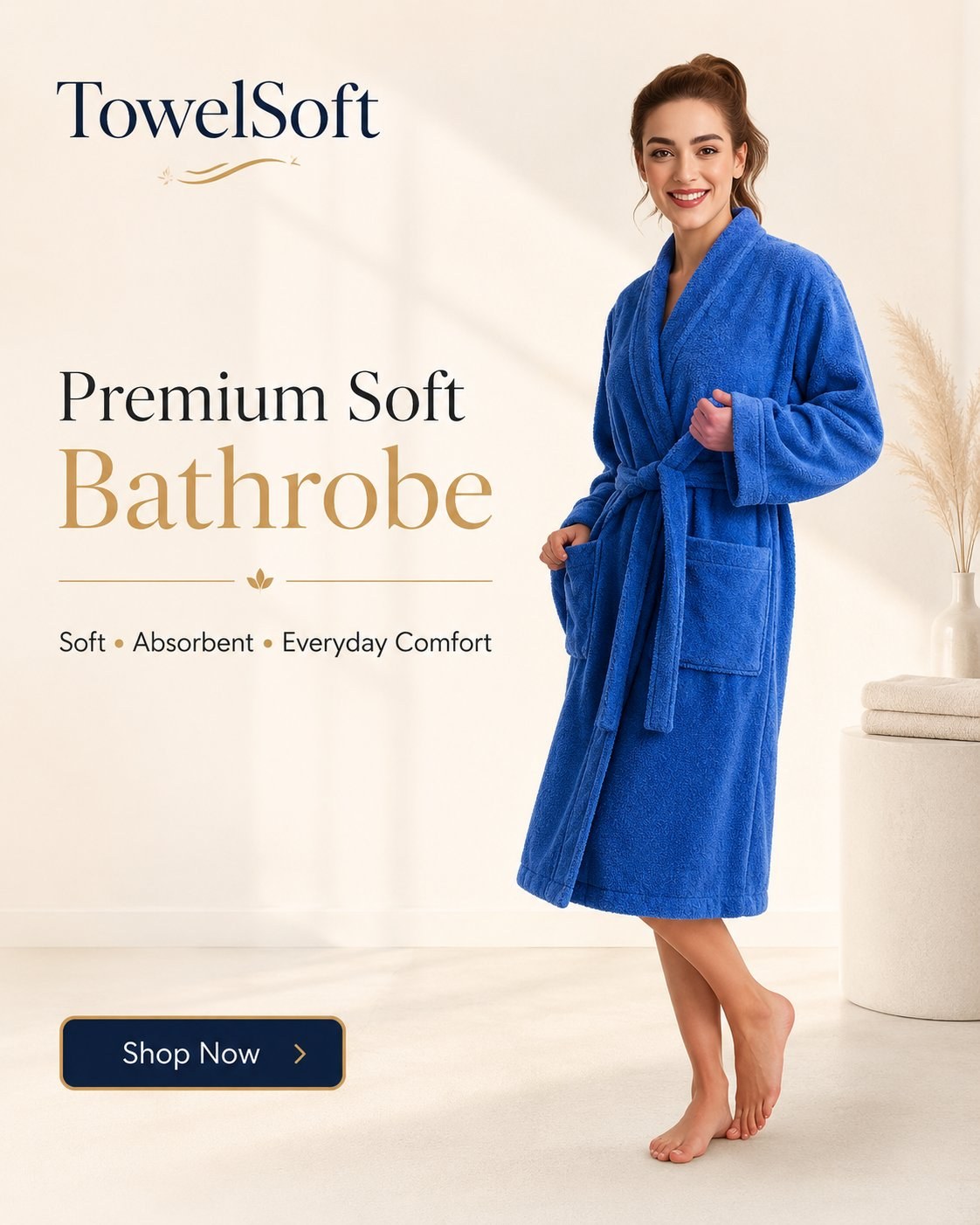 TowelSoft premium soft terry bathrobe — soft, absorbent, everyday comfort